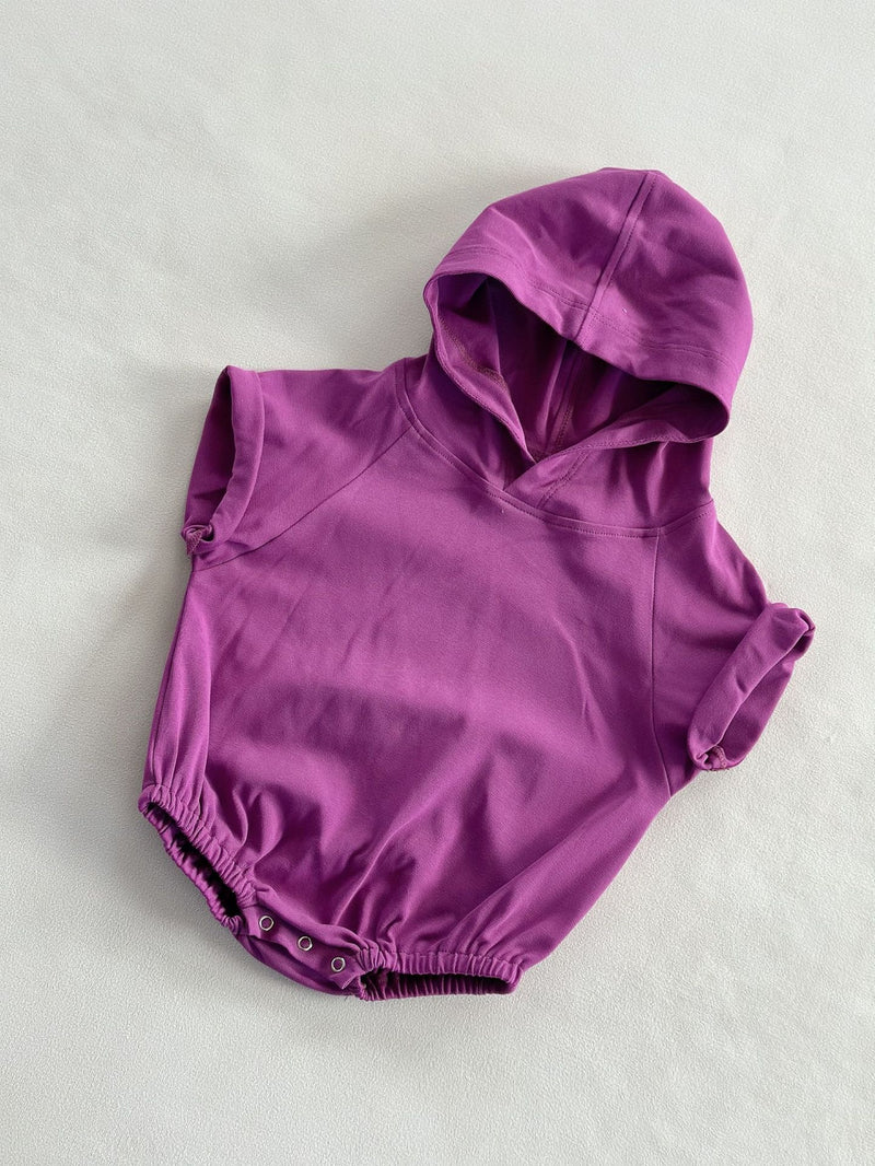 Baby Cute Candy-Colored Hooded Cotton Romper
