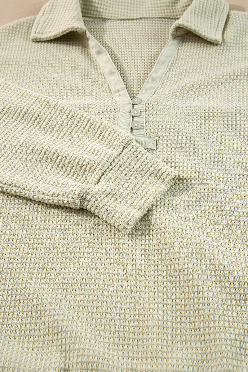 Dulce Parchment Textured Long Sleeve Lounge Set