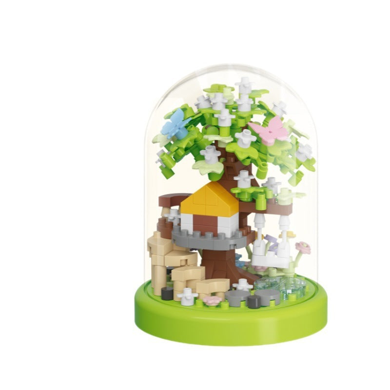 Building Block Bouquet Cherry Blossom Tree House Arbor Day Micro Particles