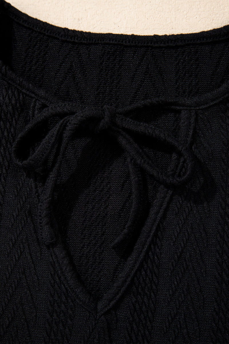 Poppy Textured Knit Drawstring Blouse