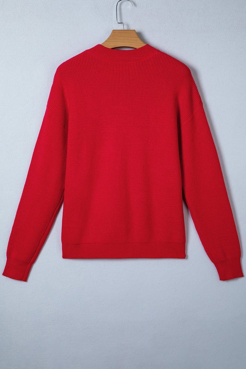Arya Embroidered Graphic Ribbed Sweater