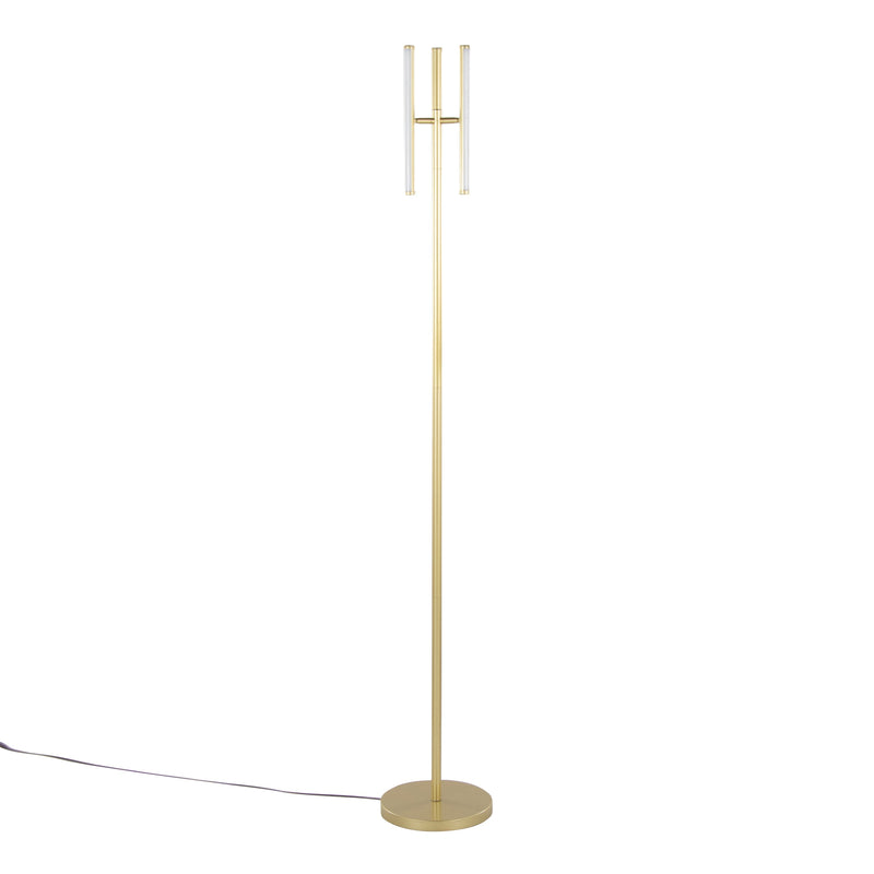 Icicle 65' Modern Swivel Floor Lamp in Gold Metal