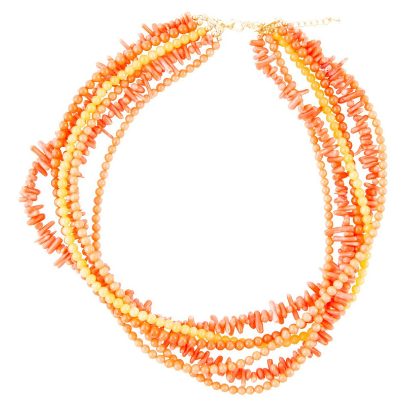 Celosia Coral Torsade Necklace