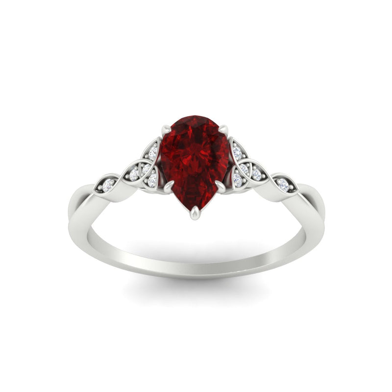 Celtic Knot Pear Shaped Colored Ring