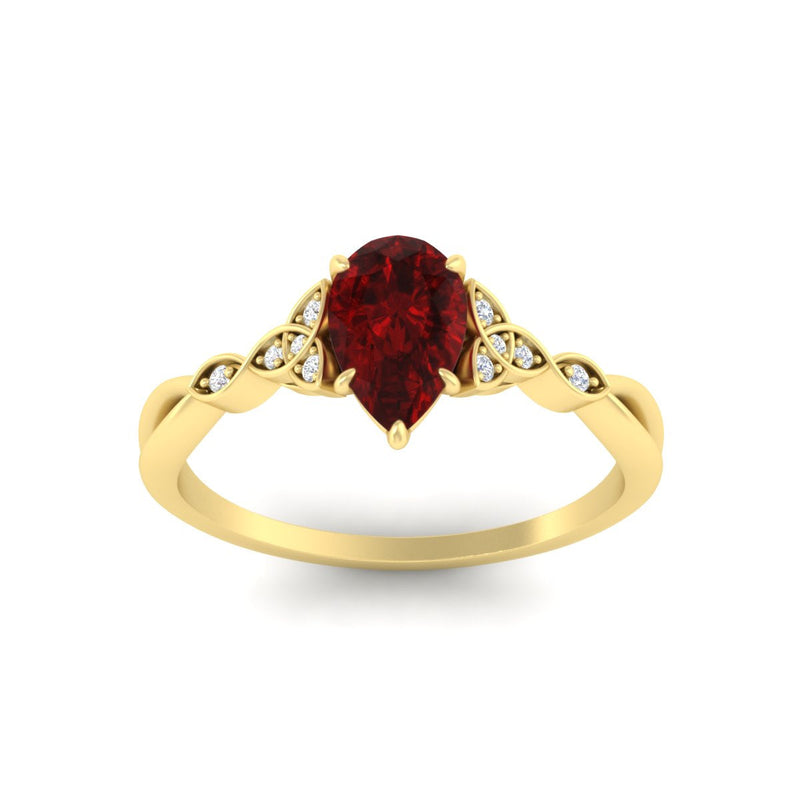 Celtic Knot Pear Shaped Colored Ring