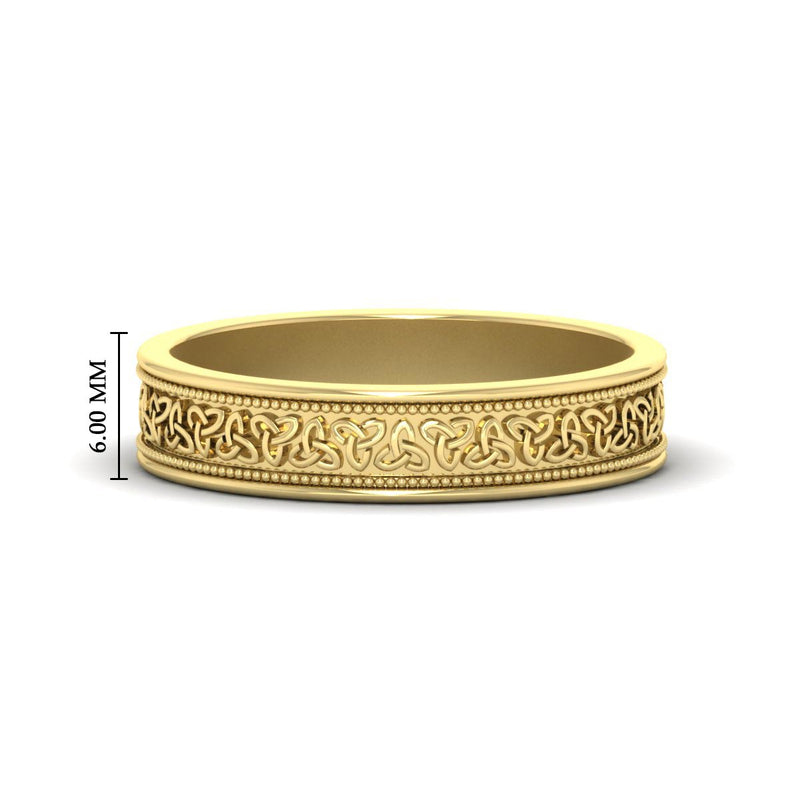 Celtic Mens Gold Band Rings