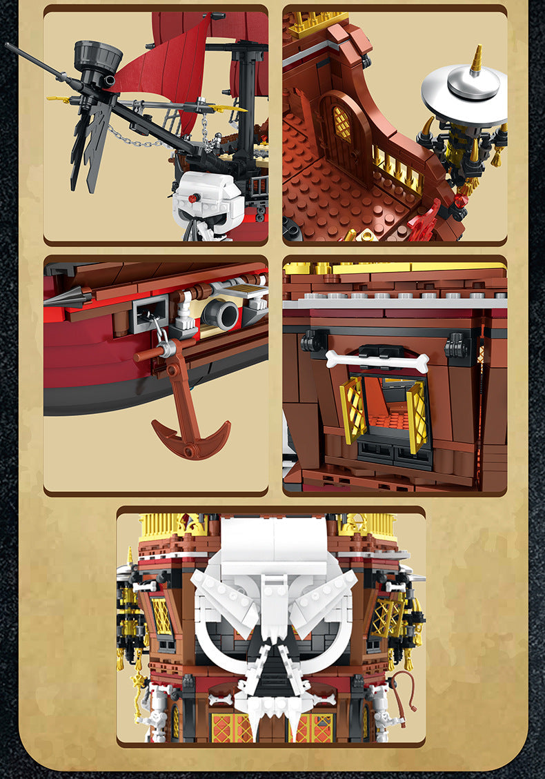 High-Difficulty Building Block Toy With Black Pearl Assembly Model Pieces
