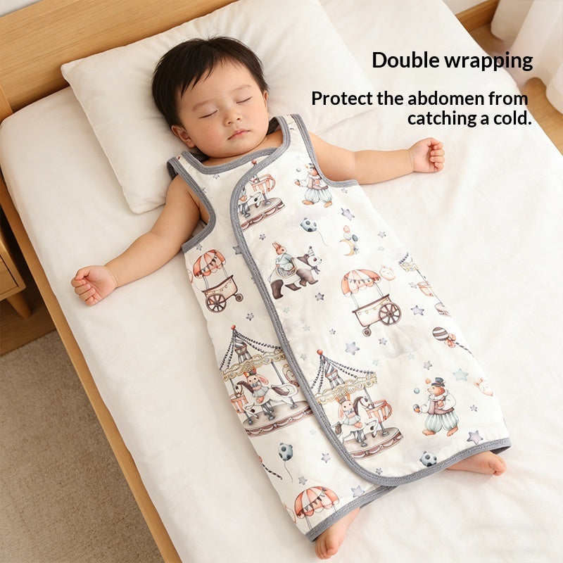 Babys Summer Thin Sleeveless Vest Belly Band Bamboo Cotton Gauze Bib