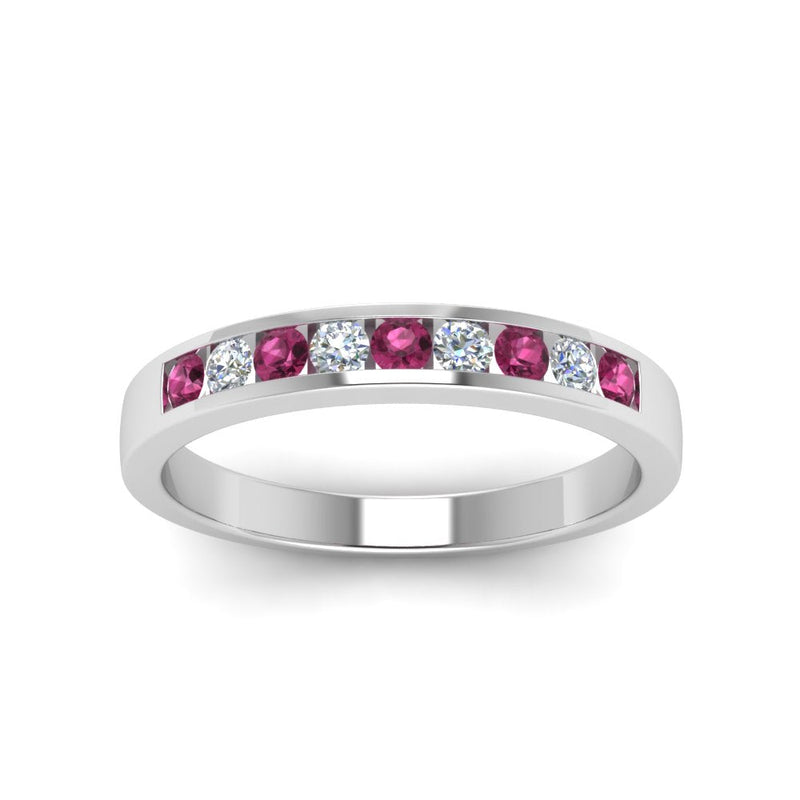 Channel 9 Stone Mens Wedding Ring