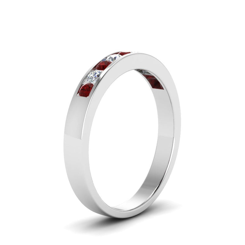 Channel 9 Stone Mens Wedding Ring