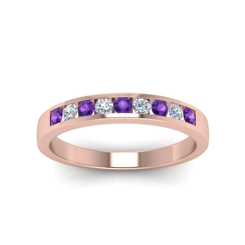 Channel 9 Stone Mens Wedding Ring