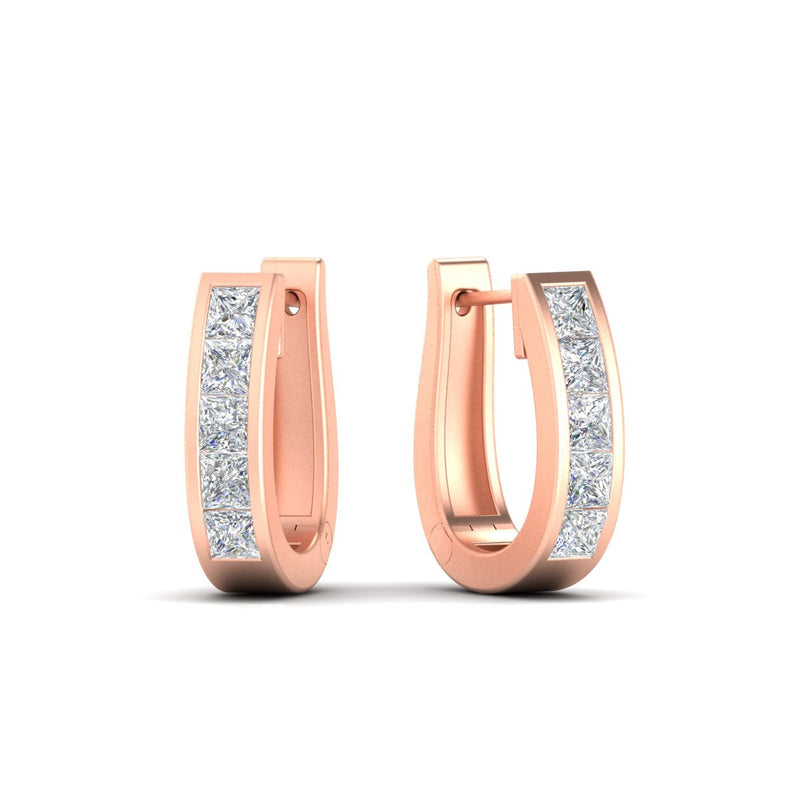 Channel Set Huggie Hoop Earring