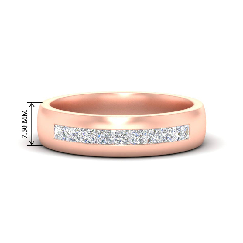 Mens Channel Set Square Wedding Ring