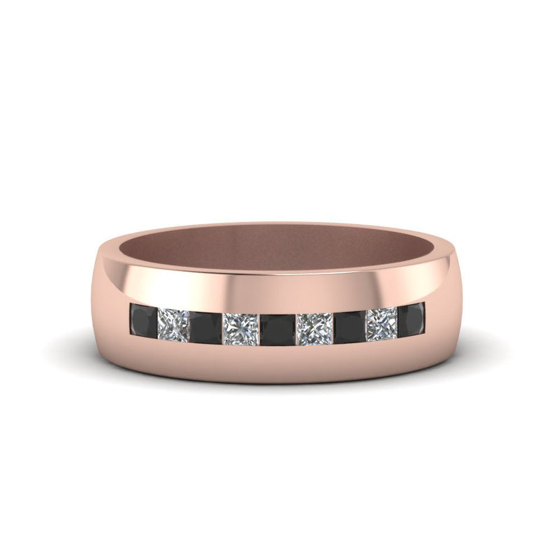 Mens Channel Set Square Wedding Ring