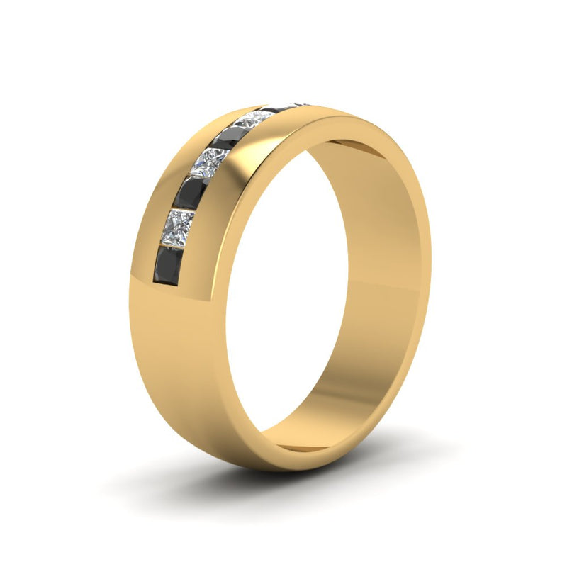 Mens Channel Set Square Wedding Ring