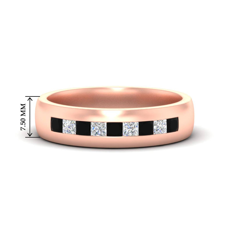 Mens Channel Set Square Wedding Ring