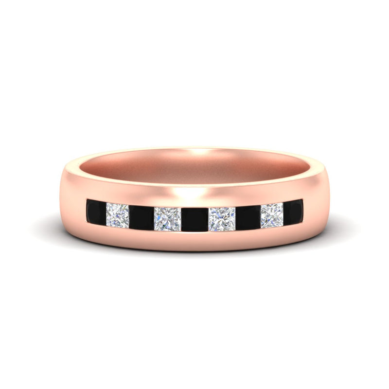 Mens Channel Set Square Wedding Ring