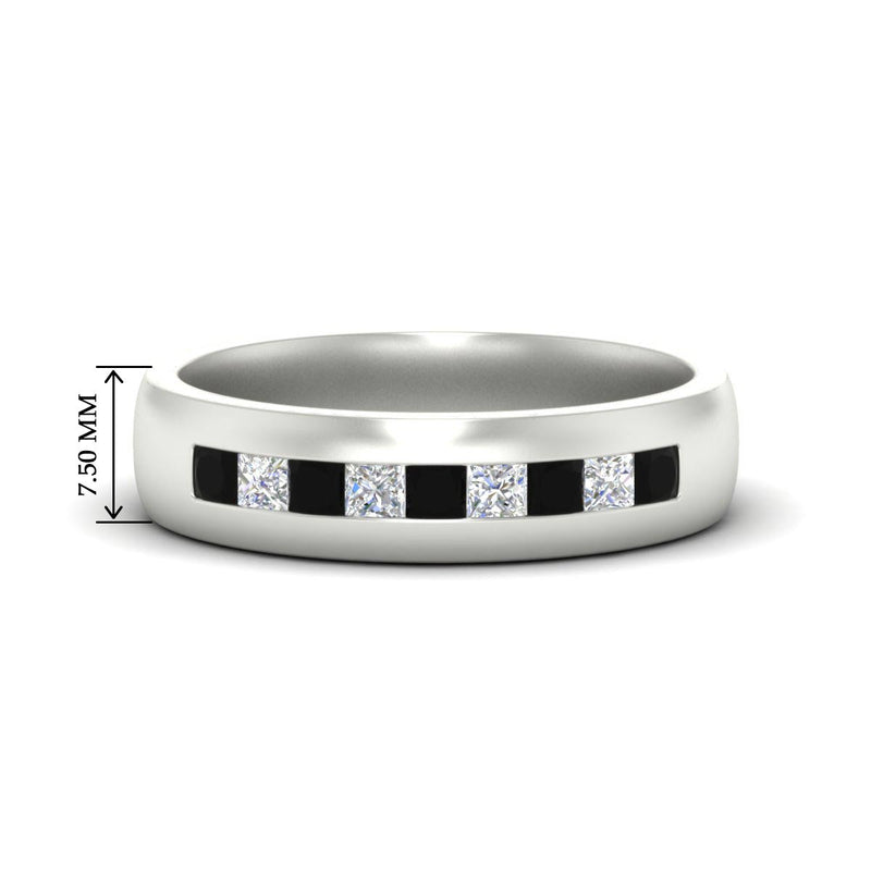 Mens Channel Set Square Wedding Ring