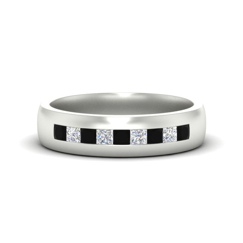Mens Channel Set Square Wedding Ring