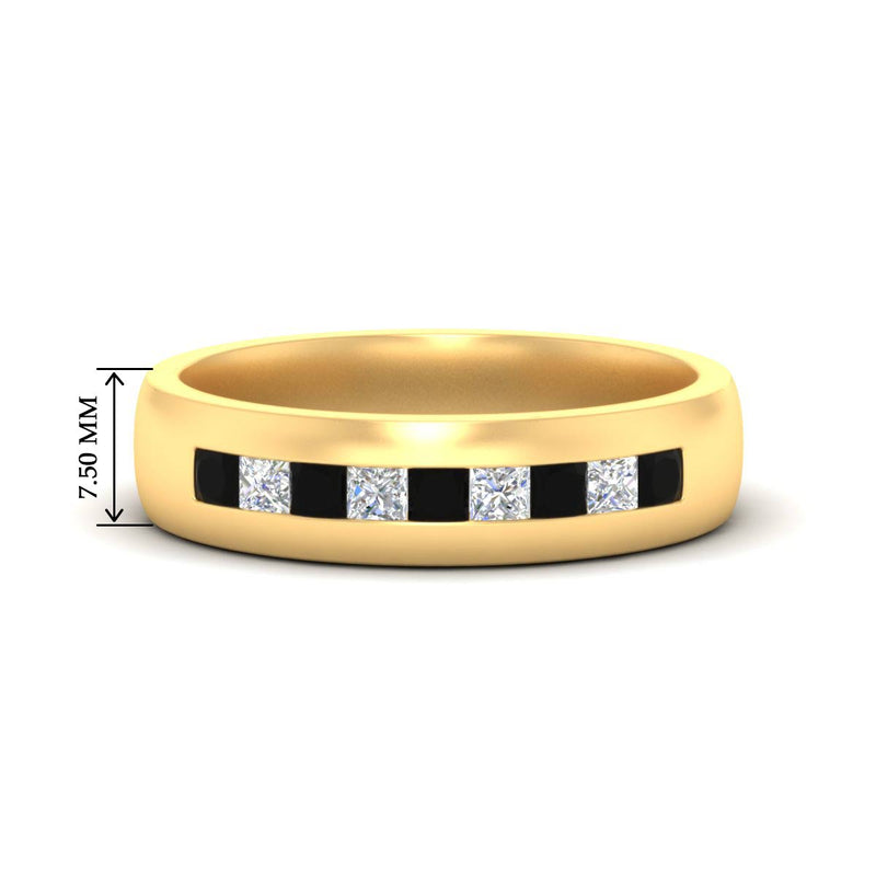 Mens Channel Set Square Wedding Ring