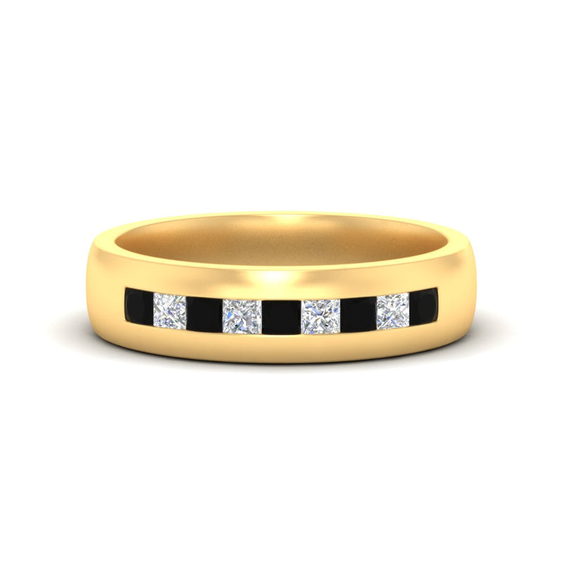 Mens Channel Set Square Wedding Ring