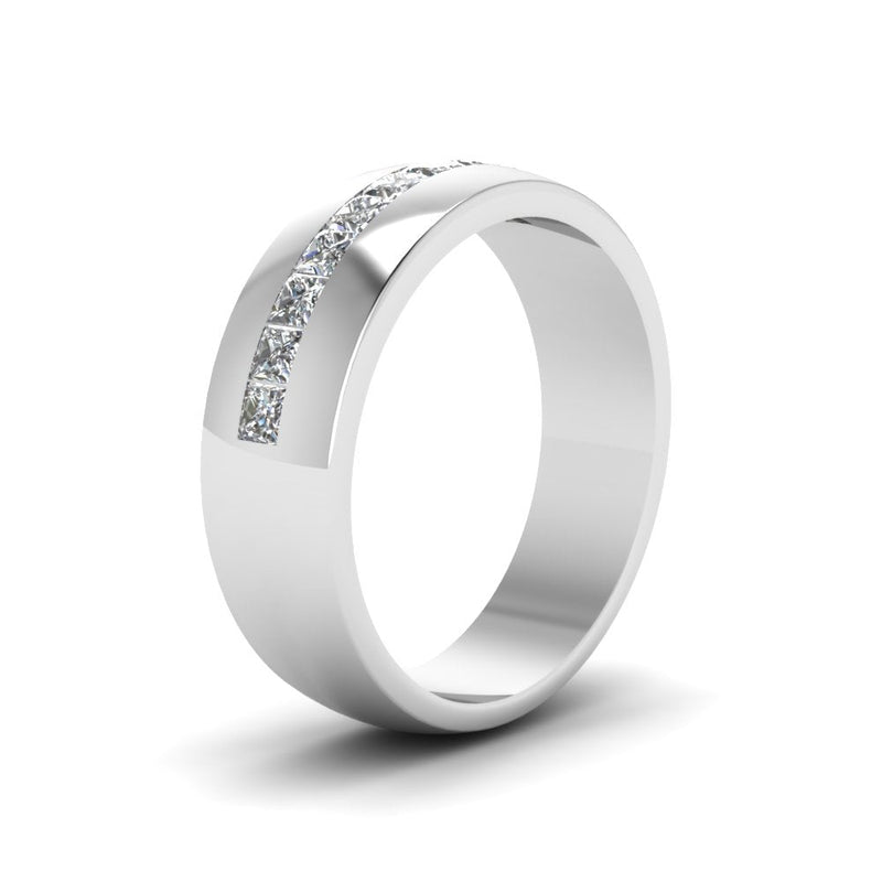Mens Channel Set Square Wedding Ring