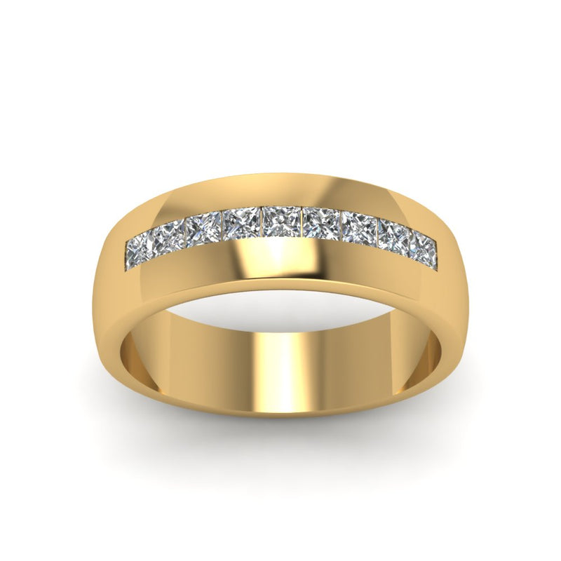 Mens Channel Set Square Wedding Ring