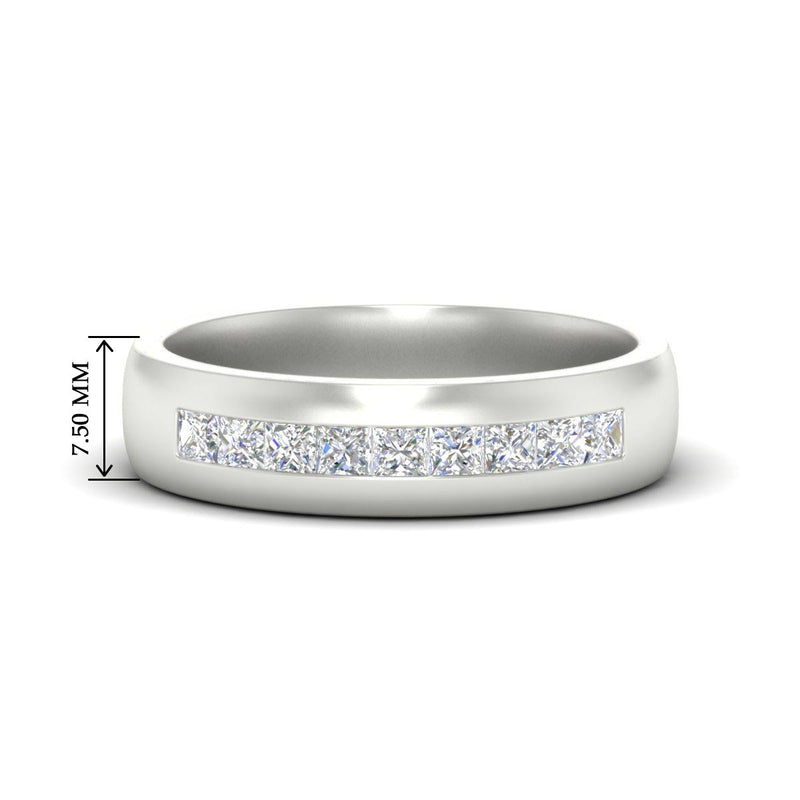 Mens Channel Set Square Wedding Ring