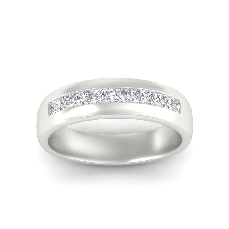 Mens Channel Set Square Wedding Ring