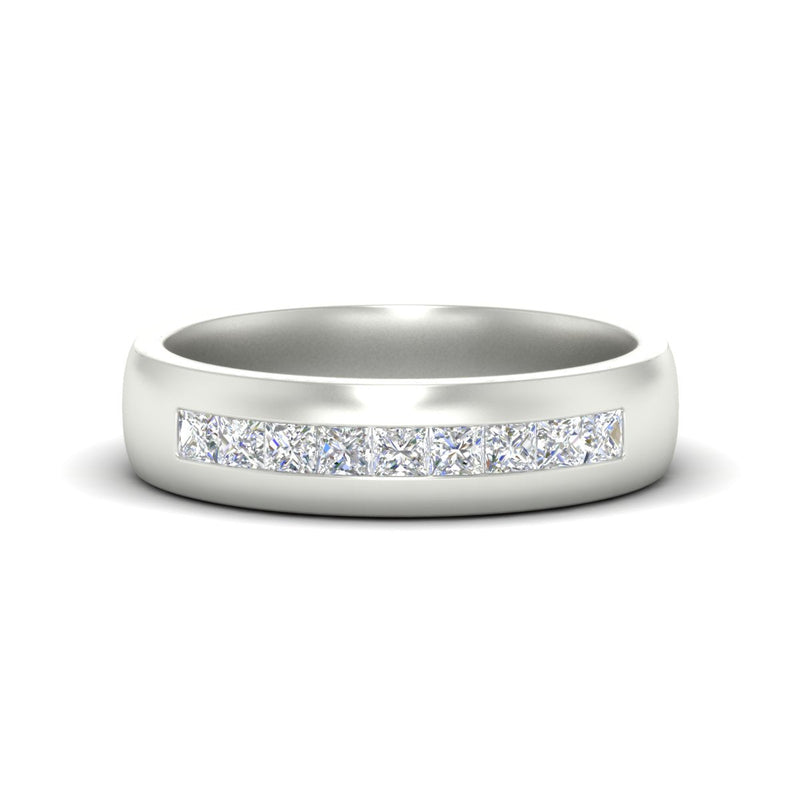Mens Channel Set Square Wedding Ring