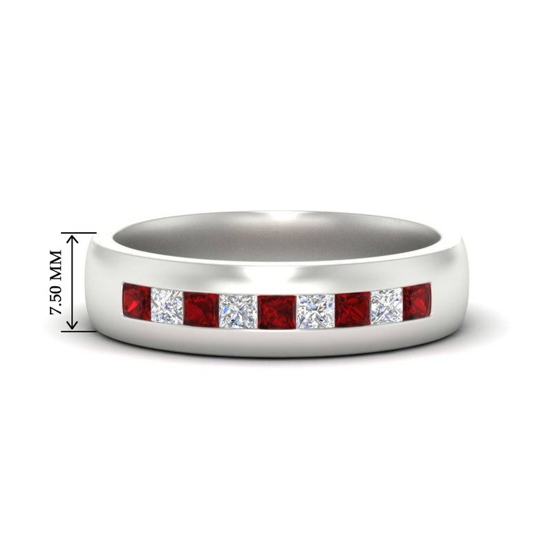 Mens Channel Set Square Wedding Ring
