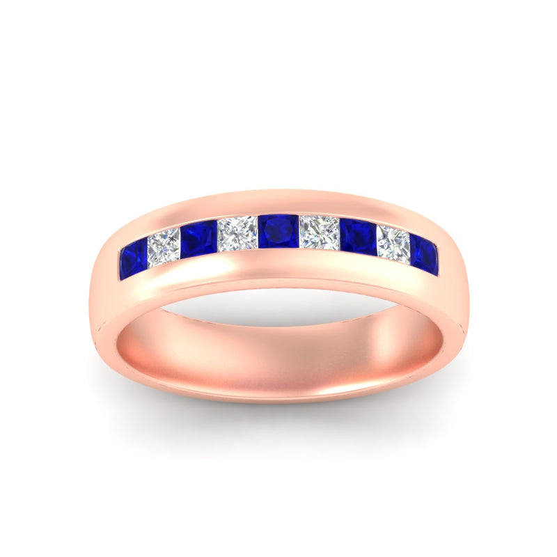 Mens Channel Set Square Wedding Ring