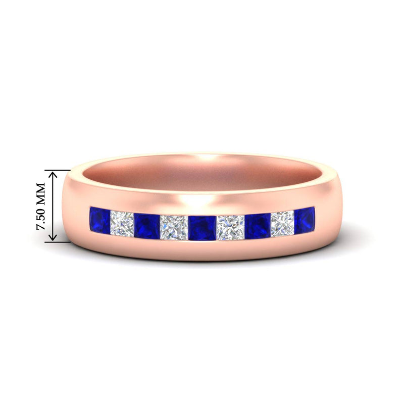 Mens Channel Set Square Wedding Ring