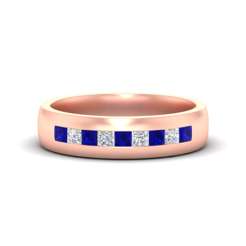 Mens Channel Set Square Wedding Ring