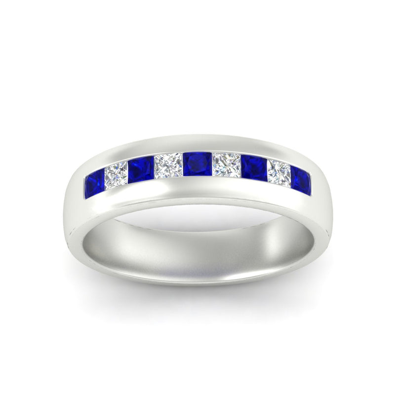 Mens Channel Set Square Wedding Ring