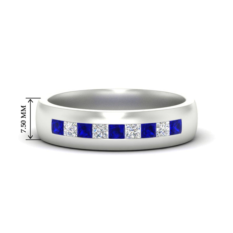 Mens Channel Set Square Wedding Ring