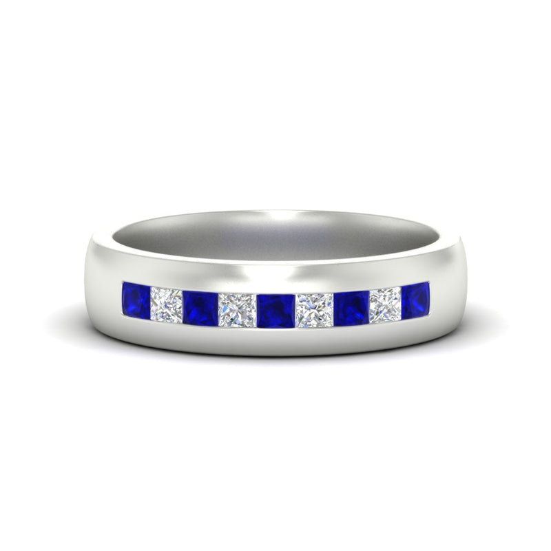 Mens Channel Set Square Wedding Ring