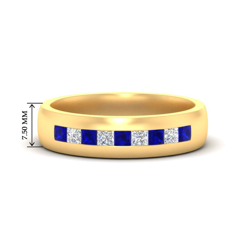 Mens Channel Set Square Wedding Ring