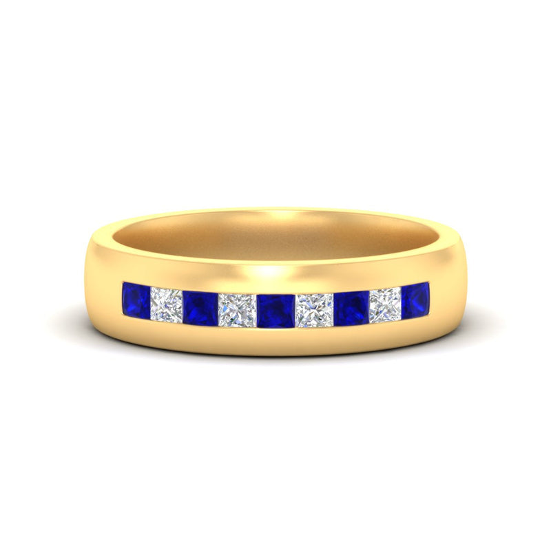 Mens Channel Set Square Wedding Ring