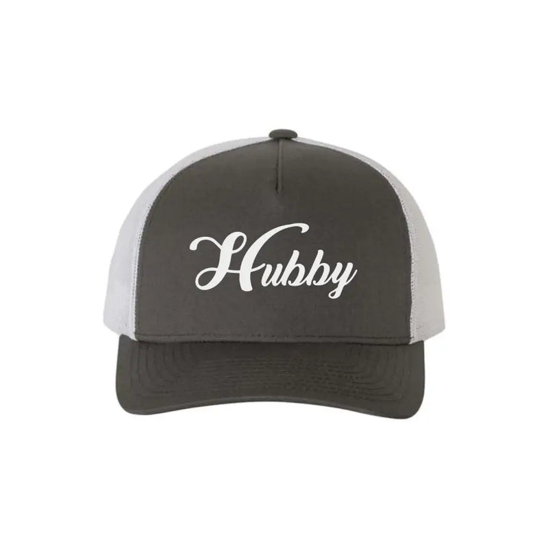 Embroidered Hubby Trucker Hat – Classic Mesh Cap for Wedding or Anniversary