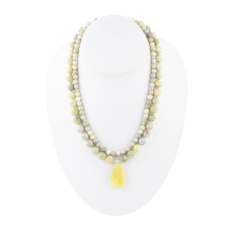 Chartruese Green Lemon Jade Statement Necklace