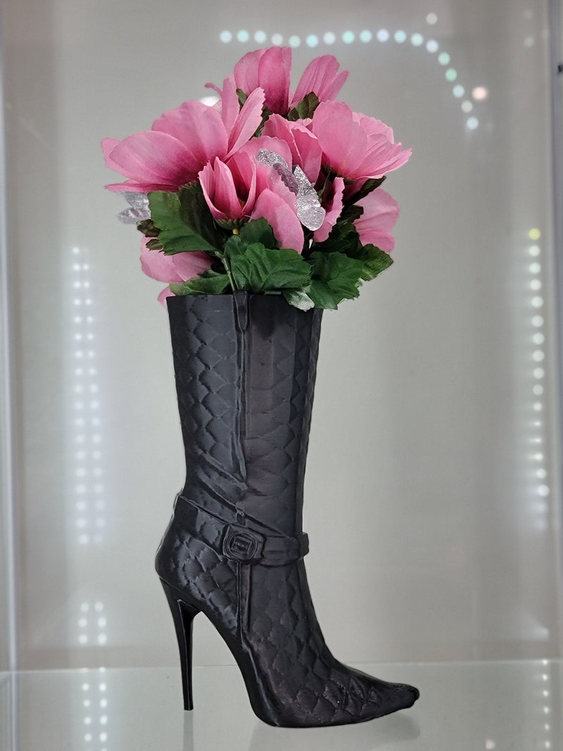 Chic High-Heel Boot Brush Holder – Stylish Organizer for Makeup Brushes or Floral Arrangements