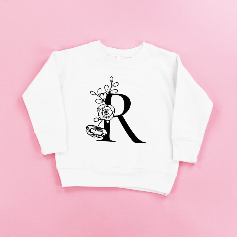 Floral Initials - Child Sweater