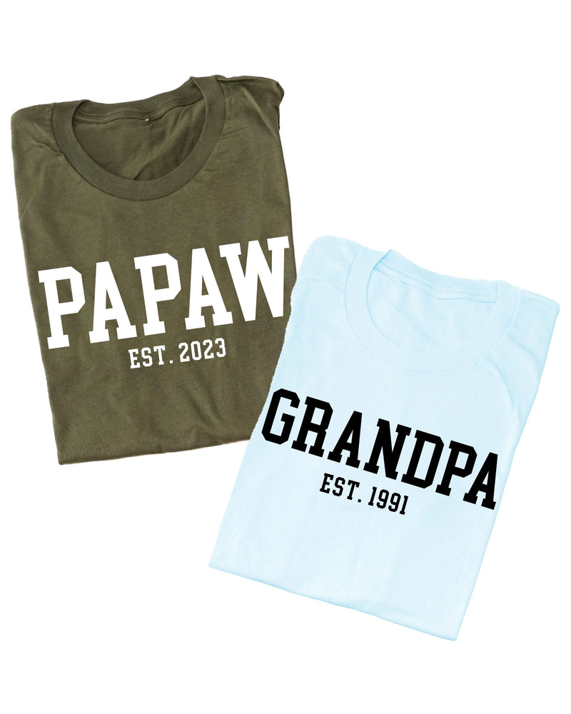 "(Choose Your Grandpa Name) - Est. (Select Your Year)" ﻿- Unisex Tee
