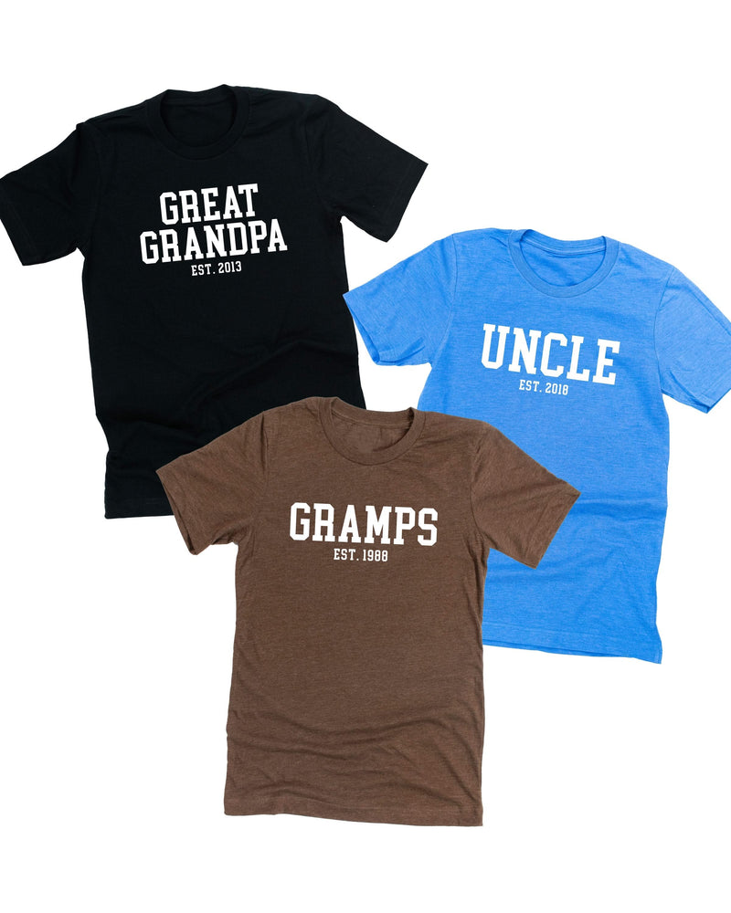 "(Choose Your Grandpa Name) - Est. (Select Your Year)" ﻿- Unisex Tee