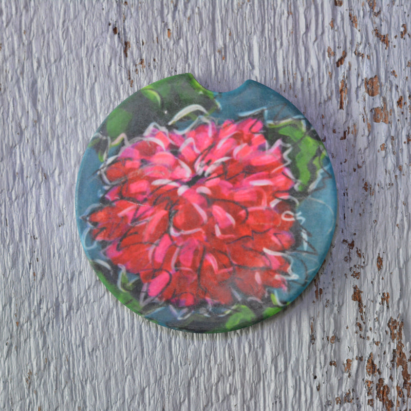 Car Coaster: Chrysanthemum. Artist Christi Dreese