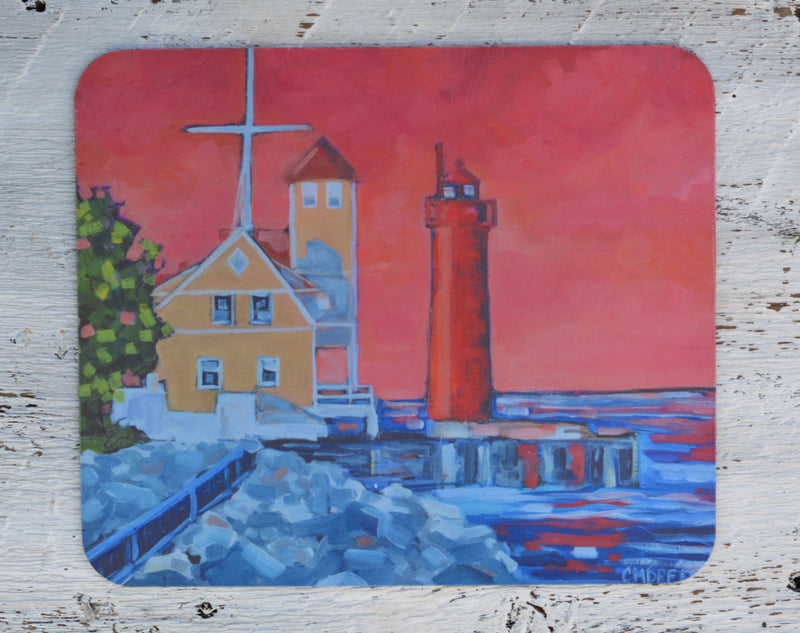 Mousepad: Muskegon Lighthouse. Sunset