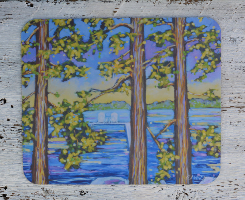 Mousepad: Weekend Getaway. Lake. Water. Sunset. Cottage