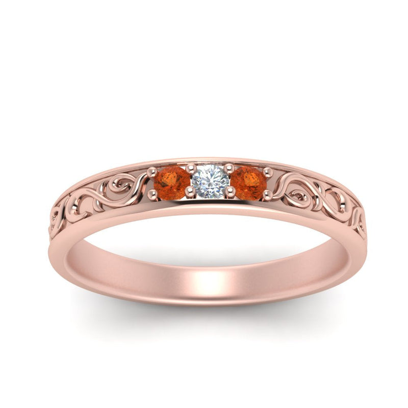 Classic Mens 3 Stone Wedding Band