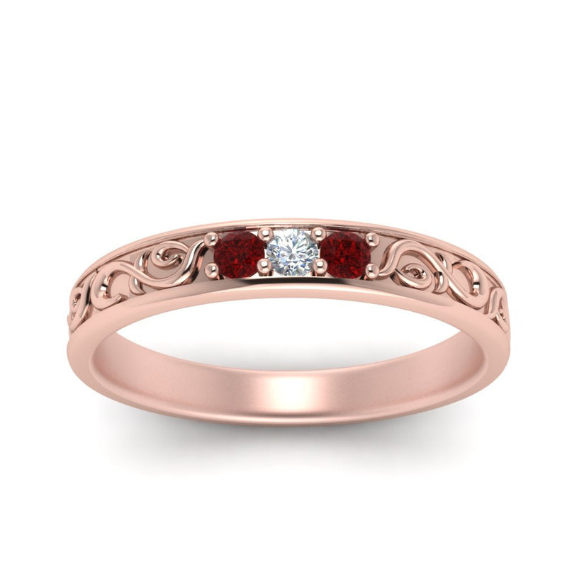 Classic Mens 3 Stone Wedding Band